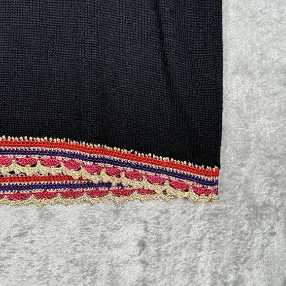 Shannan Sweater Womens Medium Black Multi Cardigan Embroidered Beaded Vintage - Picture 5 of 9